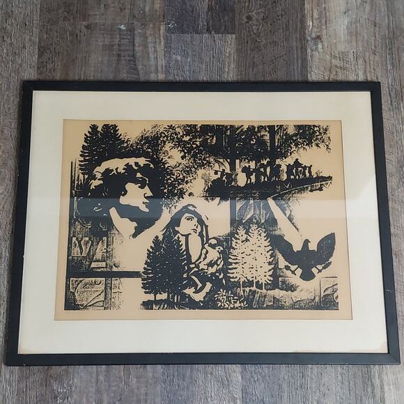 Vintage 1967 Tim Hamill SIGNED "A.P." & "Hamill '67" 21"x27" Framed Art Print - Picture 1 of 5